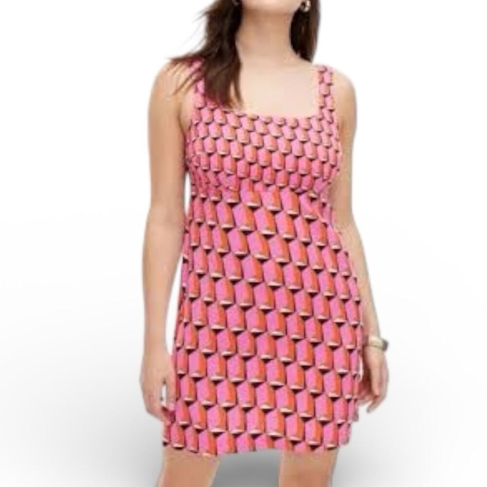 DVF Diane Von Furstenberg x Target 90s Shift Pink Modern Geo Mini Dress